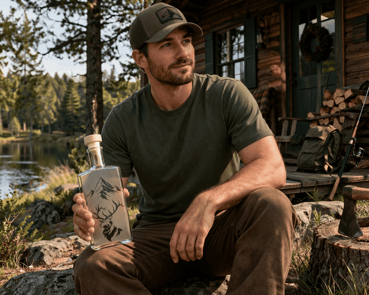 fľaška gravír jeleň 26